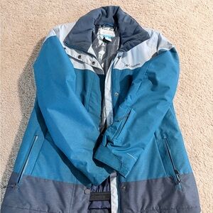 Columbia Women's Teal and Gray Ski Jacket